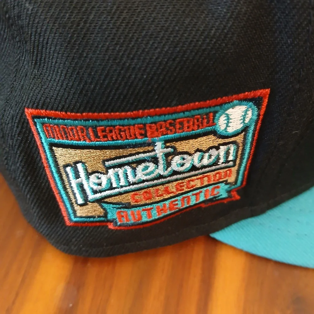 Michigan Battle Cats Hometown Collection Hat Black‎ Teal 7 3/8 New Era 59FIFTY